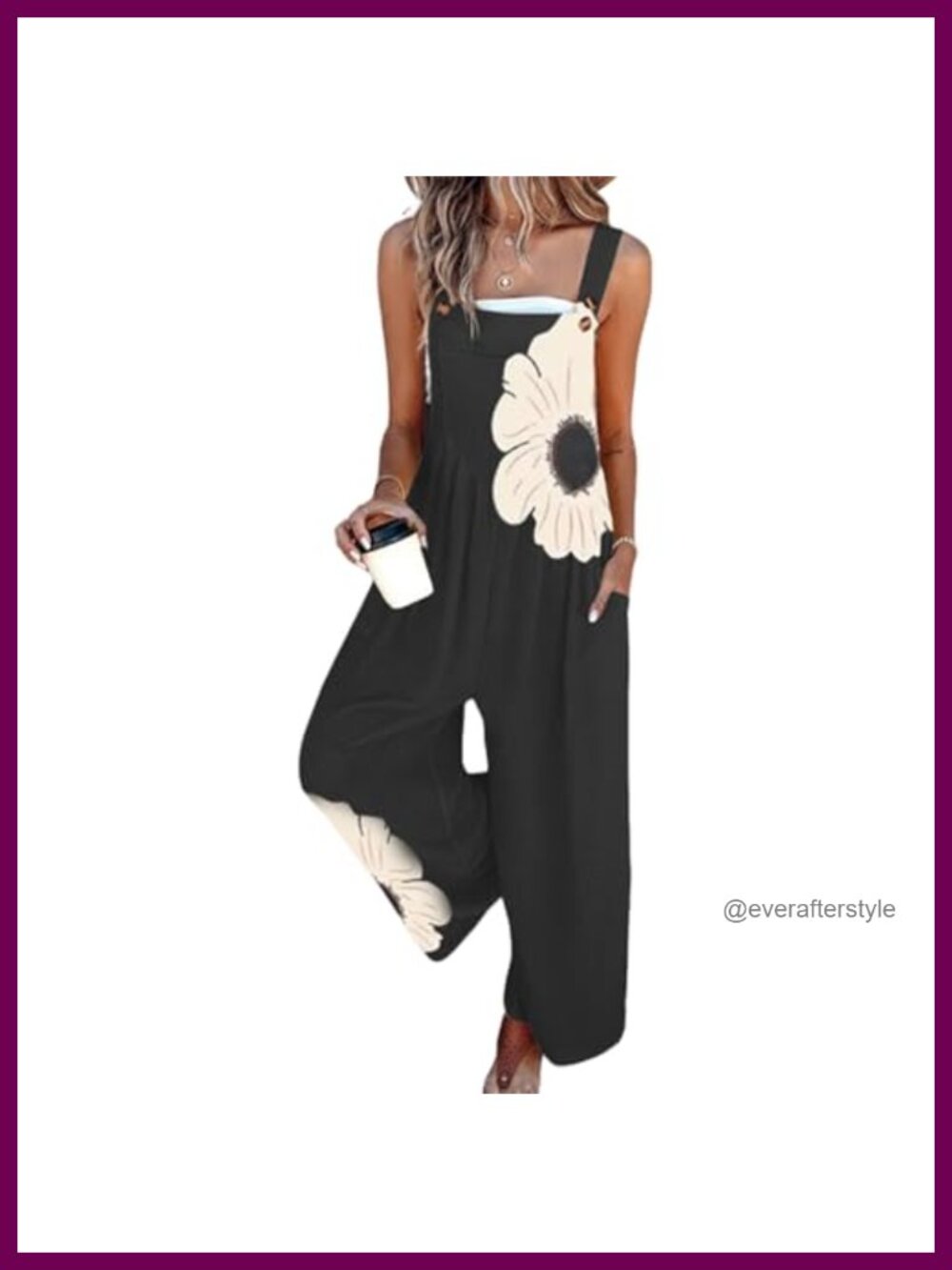 Women's Sleeveless Wide Leg Jumpsuit Romper with Pockets Casual